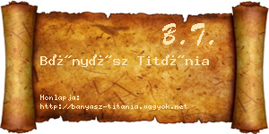 Bányász Titánia névjegykártya